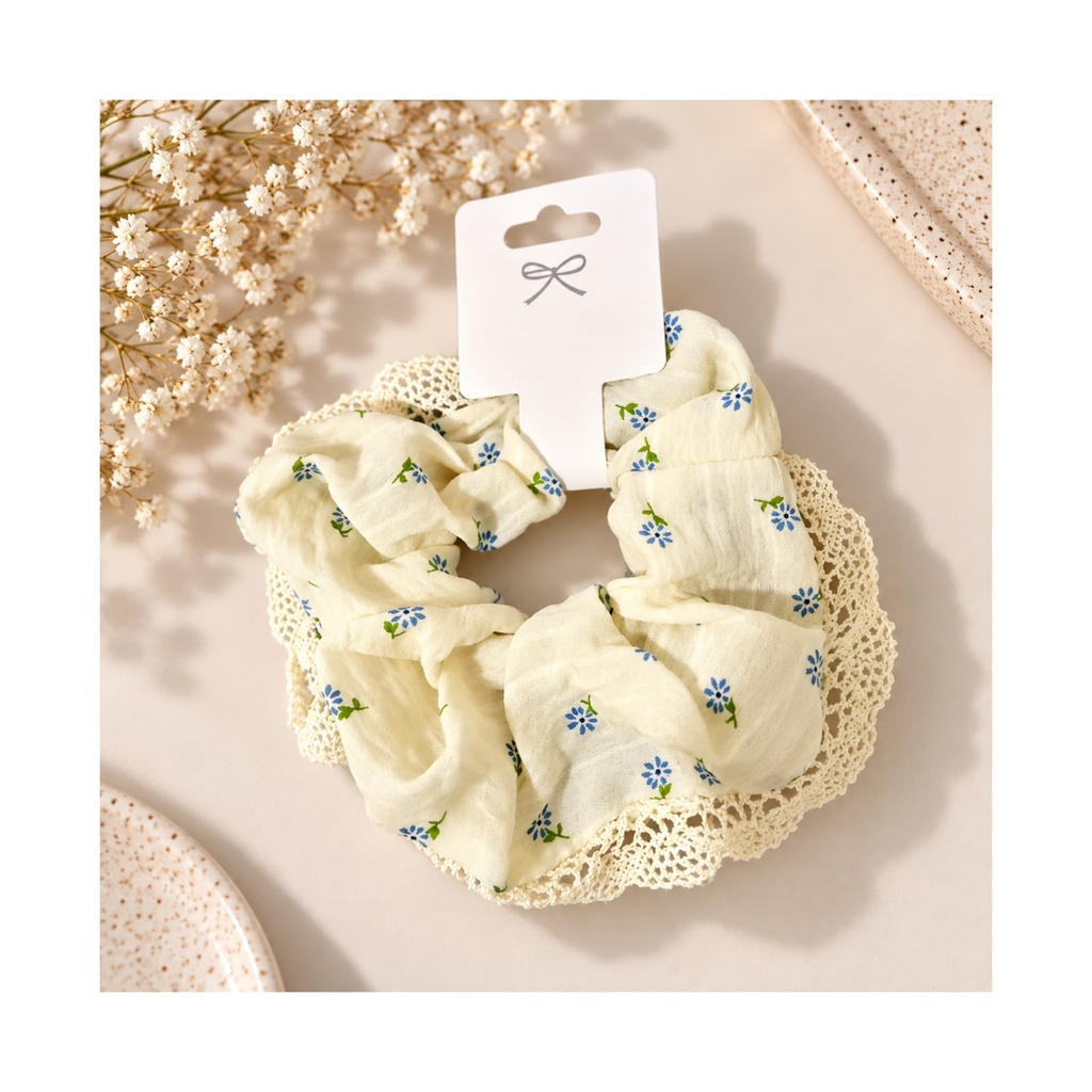 Blue Blossom Scrunchie
