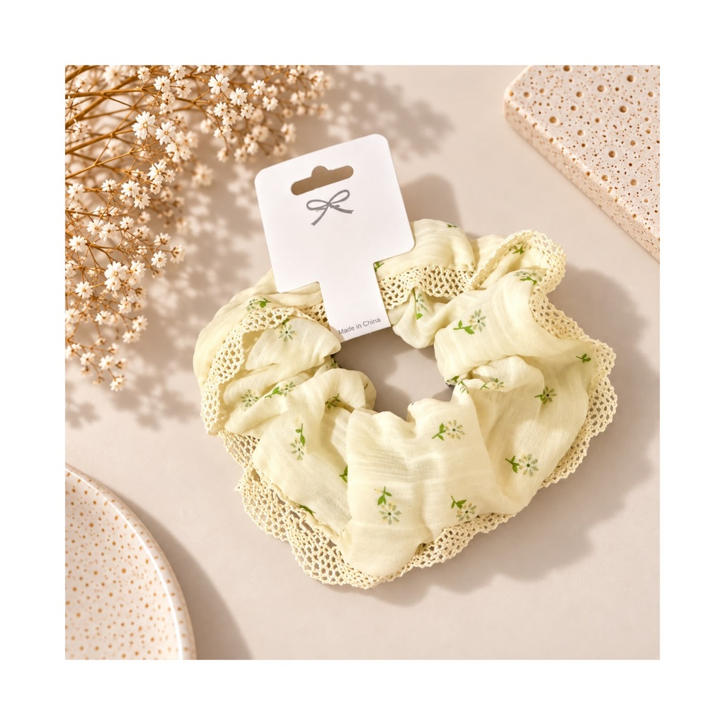Sage Blossom Scrunchie