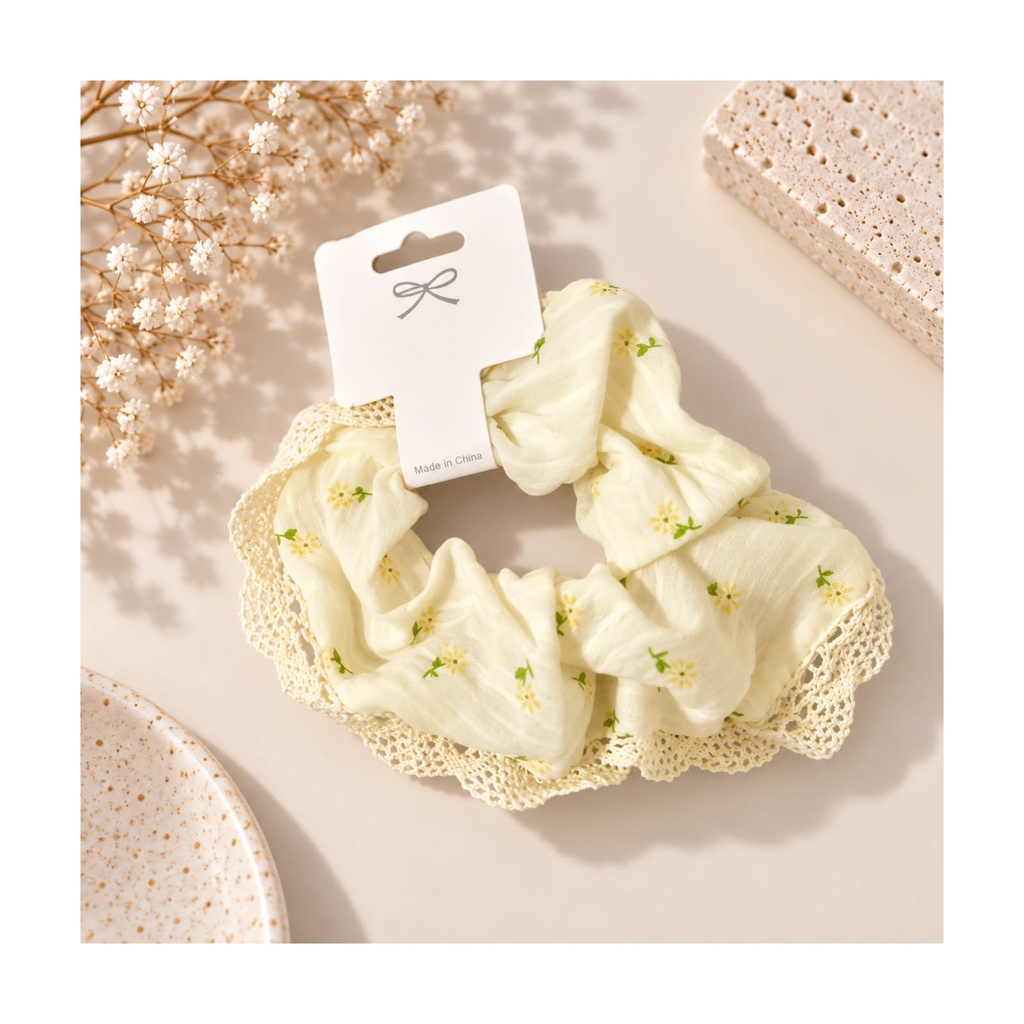 Yellow Blossom Scrunchie