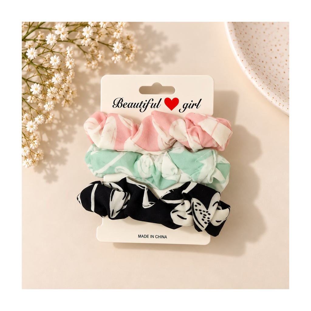 Pretty Trio Scrunchies