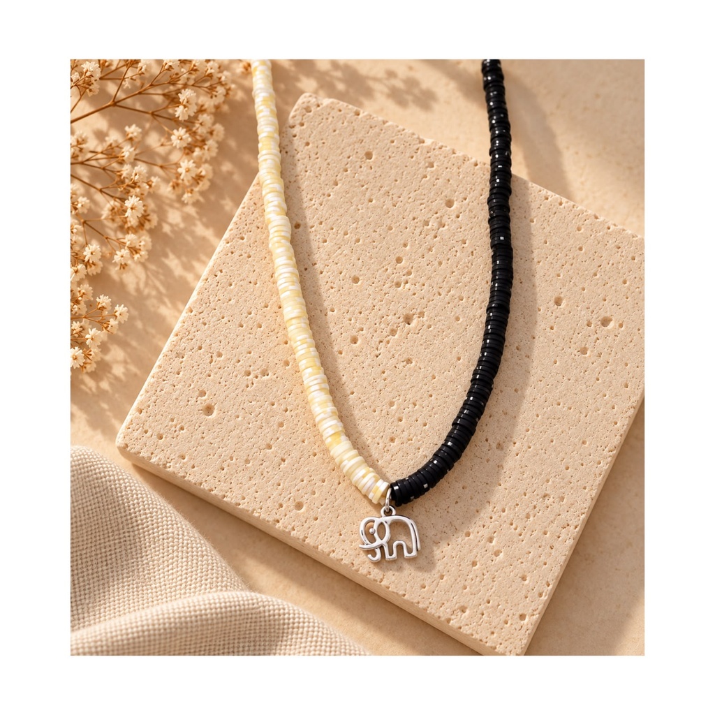 Honey Noir Calf Necklace