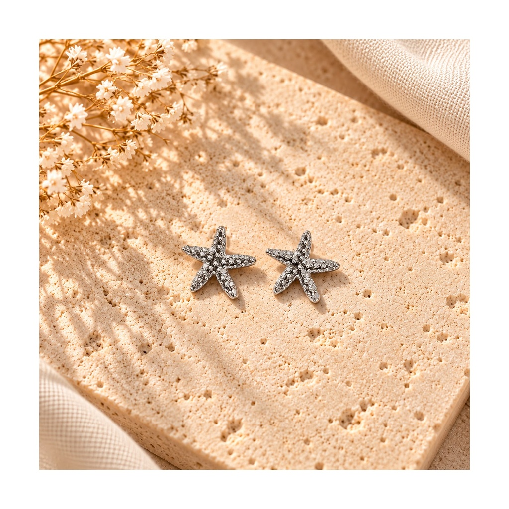 Silver Starfish Earrings