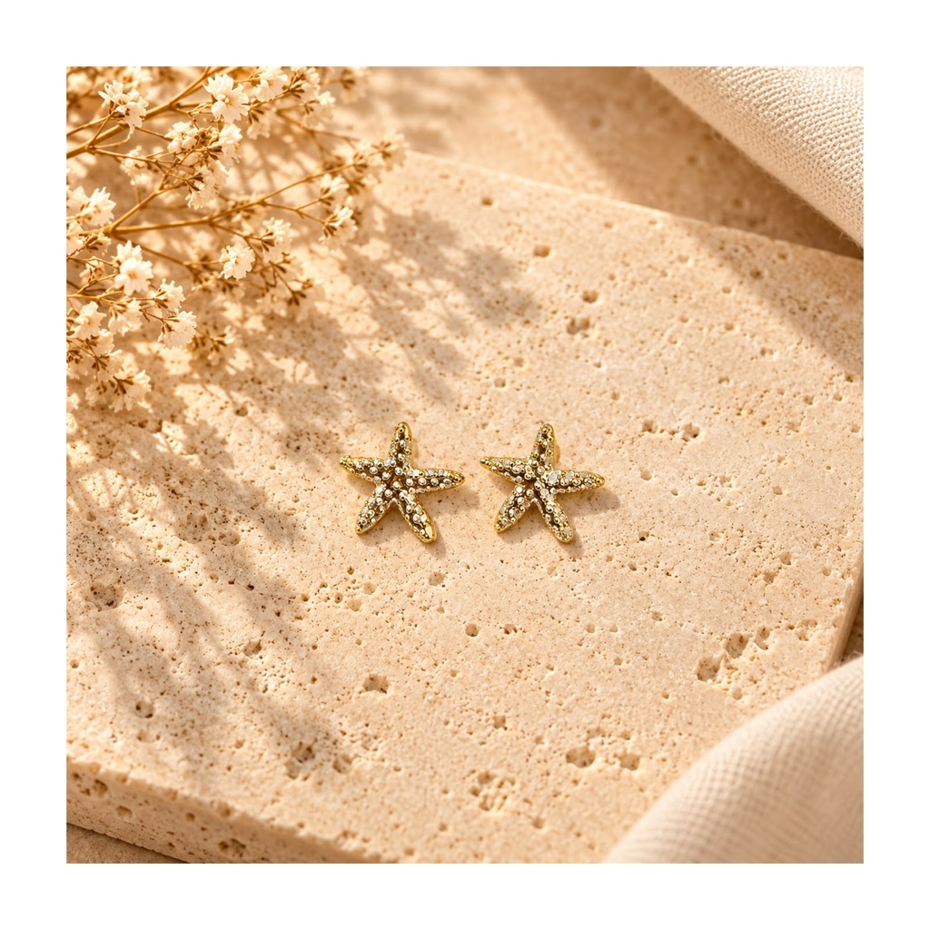 Golden Starfish Earrings