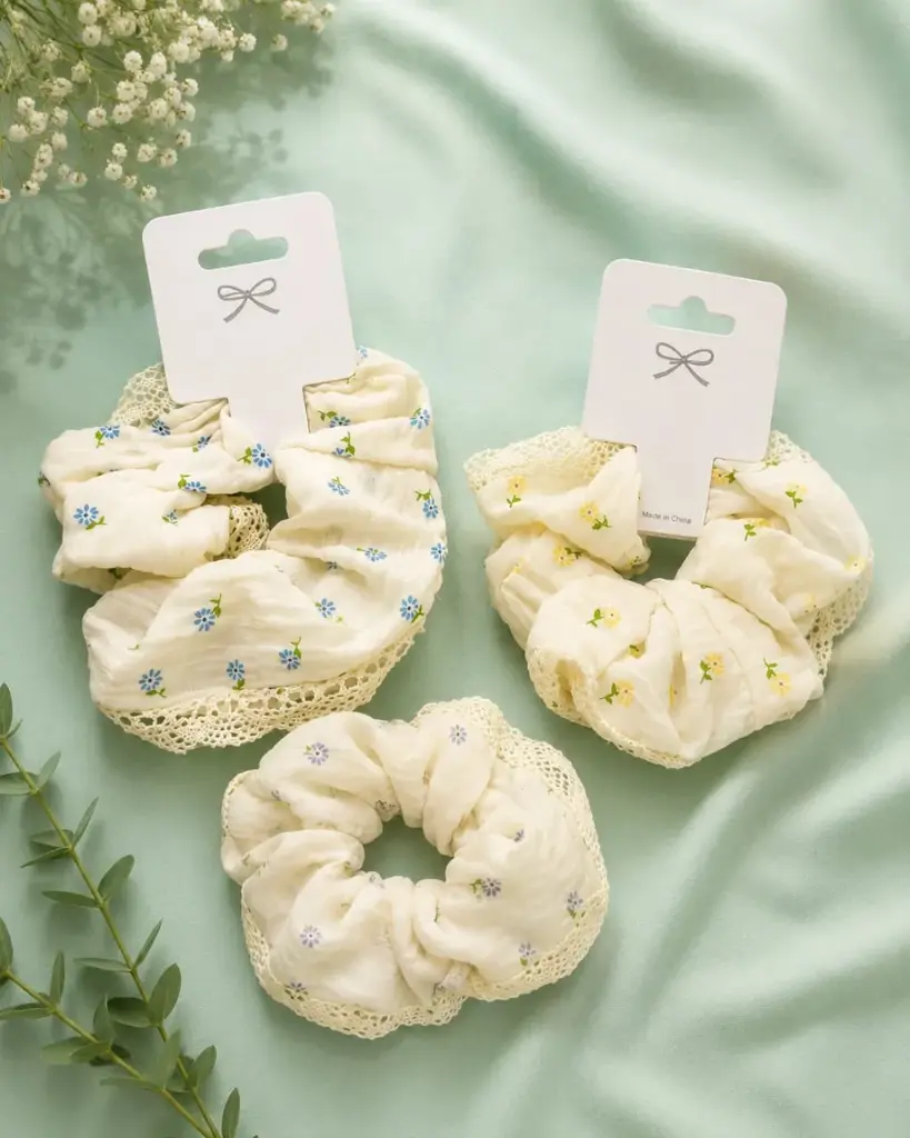 Flowery Scrunchies