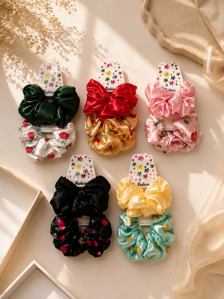 Fruity & Plain Scrunchies Set