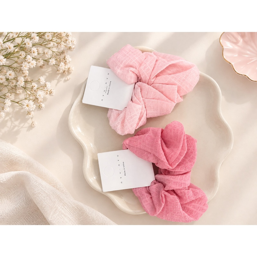 Plain Scrunchies - Dark Pink X Baby Pink