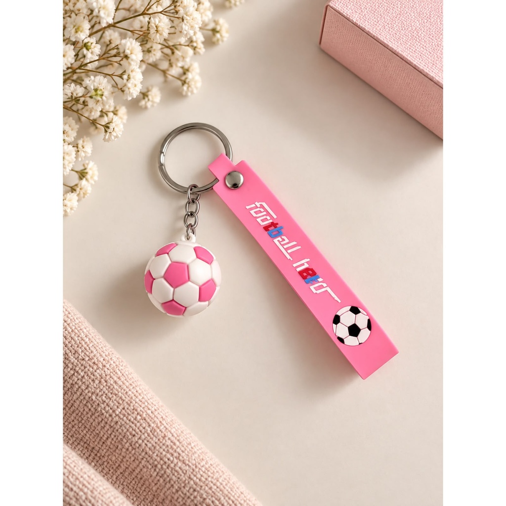 Football Keychain - Pink
