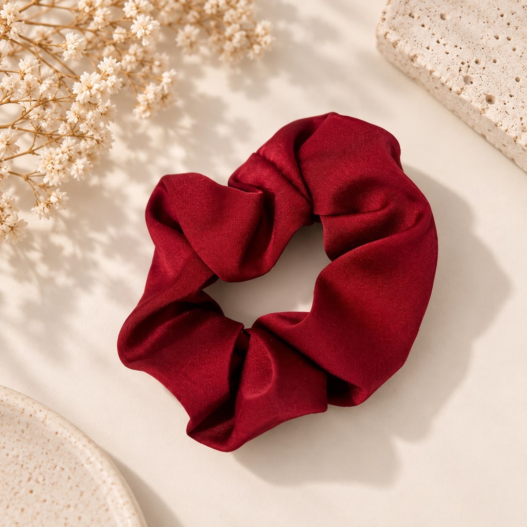 Plain Scrunchie - Maroon