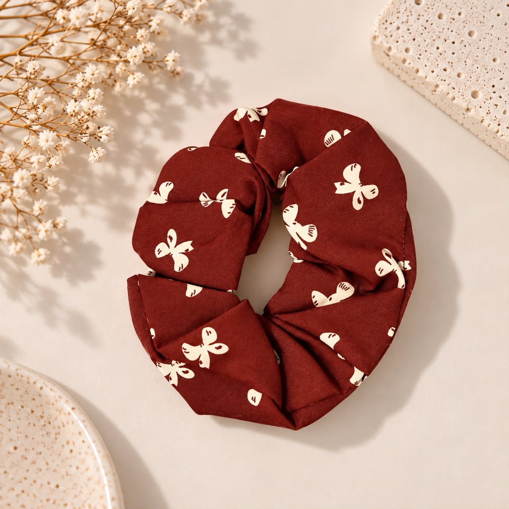 Maroon Flutter Scrunchie